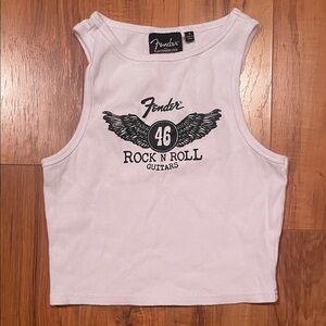 Fender Black and White Rock N Roll Tank Top